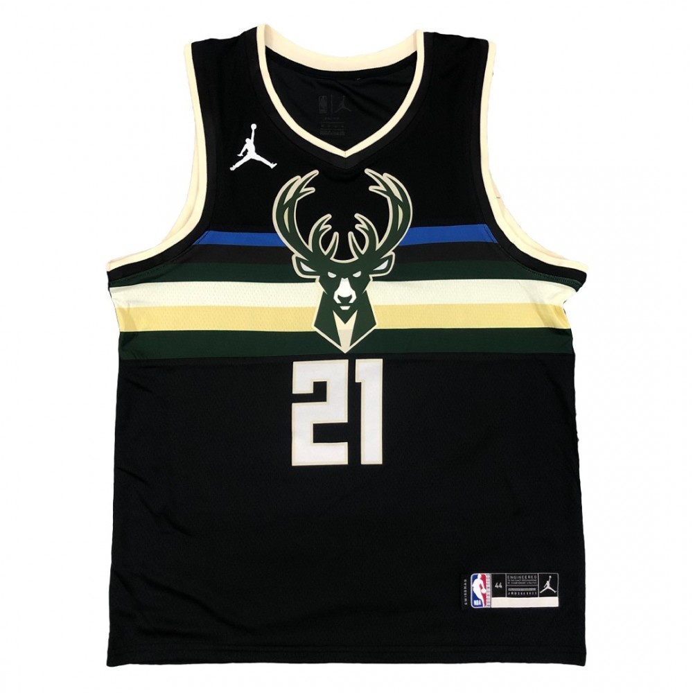 Men's Milwaukee Bucks Jrue Holiday #21 Jordan Black 2020/21 Swingman Jersey - Statement Edition-Pro Kit Vault | Brand New 26/27 Sports Jerseys